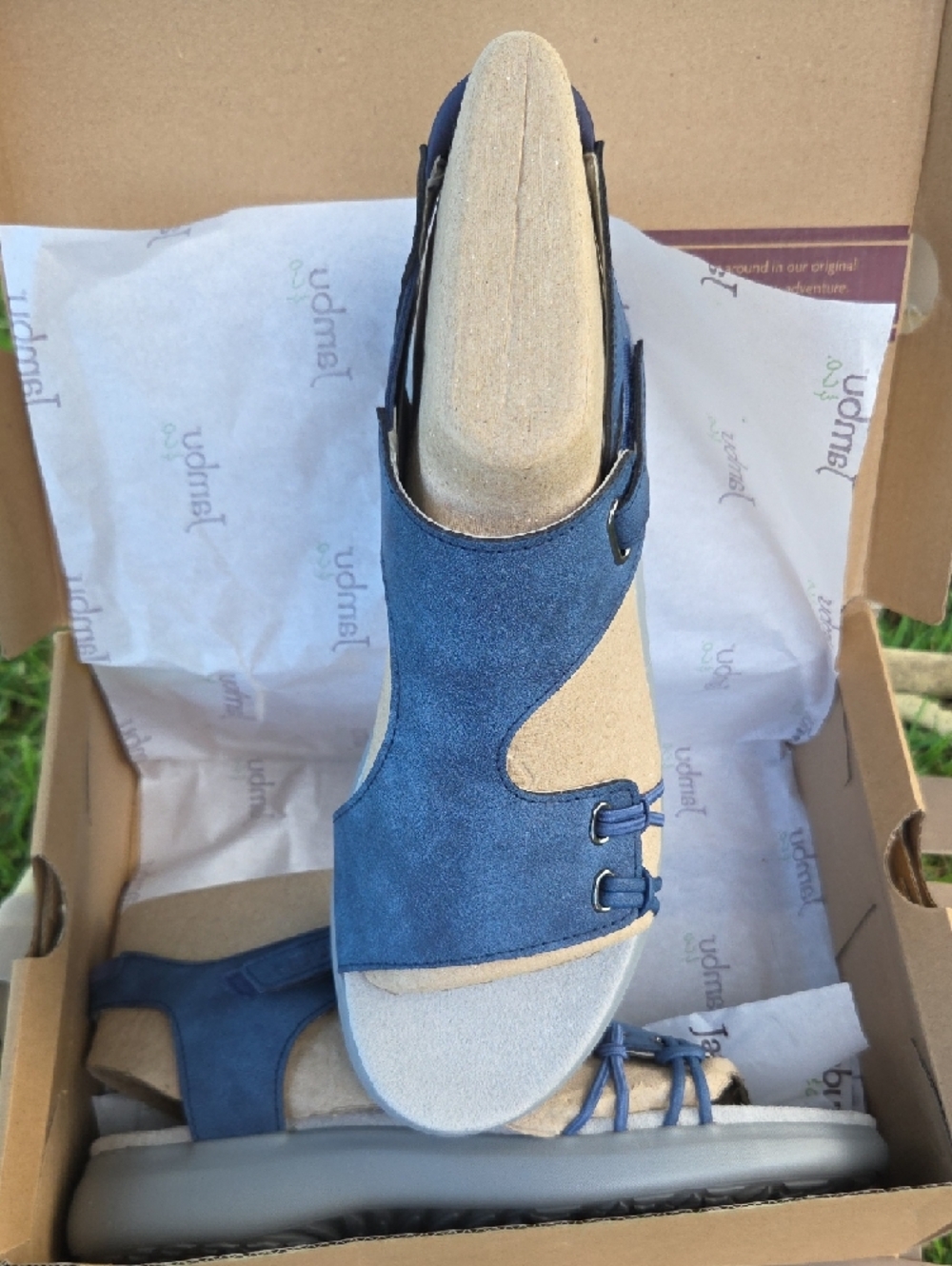 Jambu Blue and Tan Women's Sandals - Picture 4 of 10